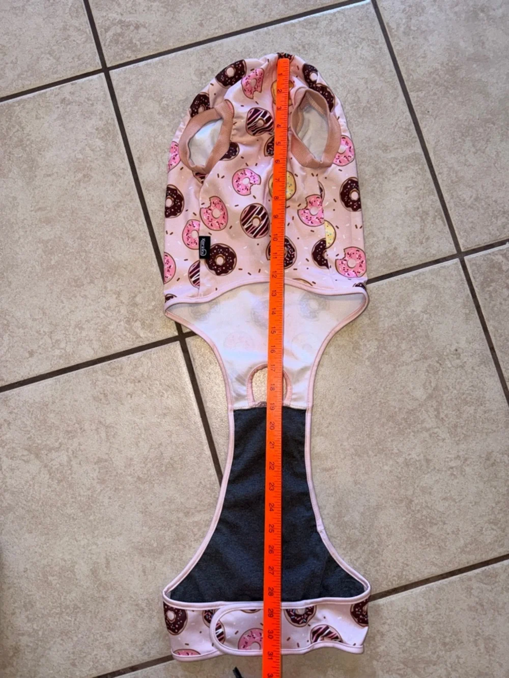 Pink Donut Print Dog recovery pajamas
